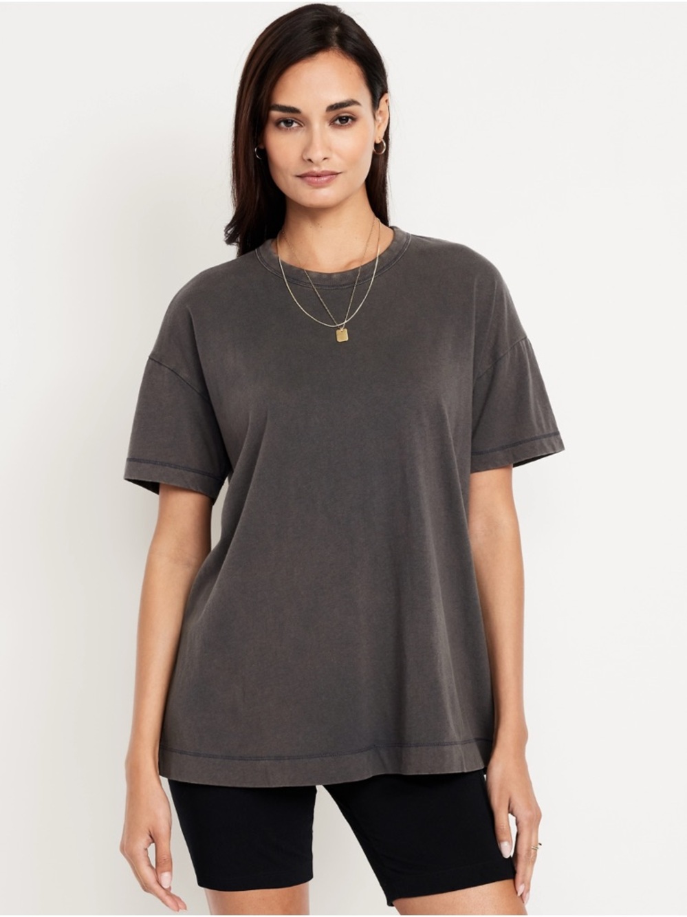 🆕 Old Navy Women's Oversized EveryWear Tunic T-Shirt Short Sleeve Tee S 4-6 Tall